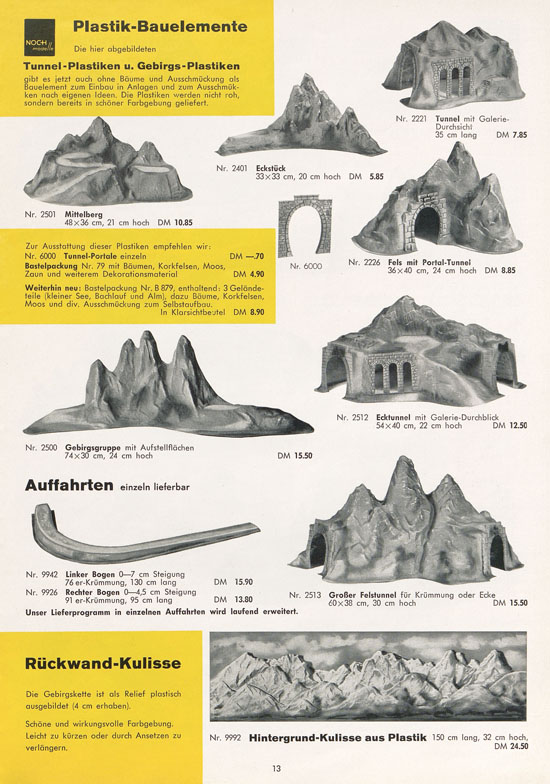 Seite 13 NOCH Katalog Modellbahn-Anlagen 1963-1964