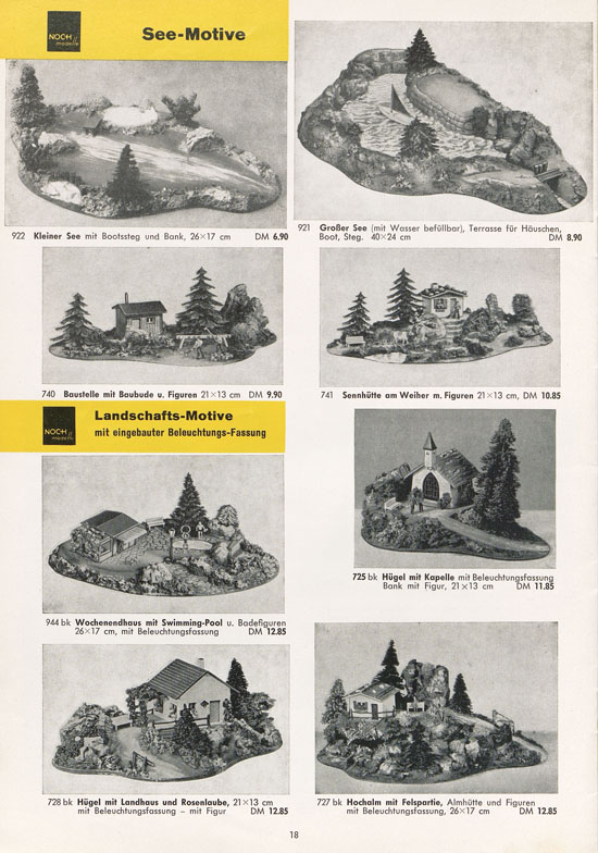 Seite 18 NOCH Katalog Modellbahn-Anlagen 1963-1964