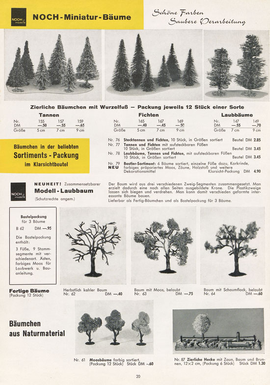 Seite 20 NOCH Katalog Modellbahn-Anlagen 1963-1964