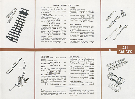 Peco Model Railway Products catalogue 1968