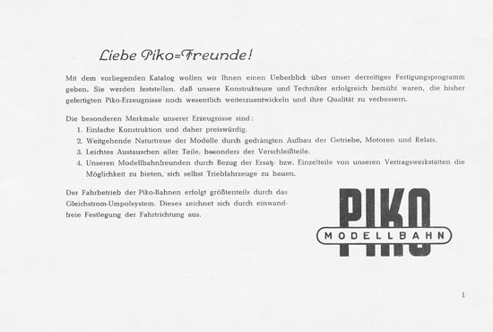 Piko Katalog 1955