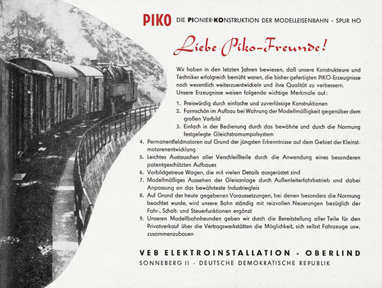 Piko Katalog 1957