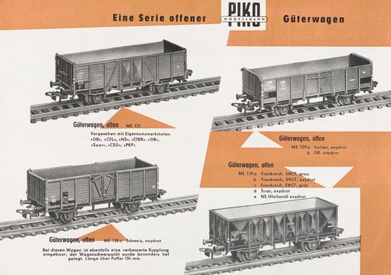 Piko-Modelleisenbahnwagen Katalog 1960