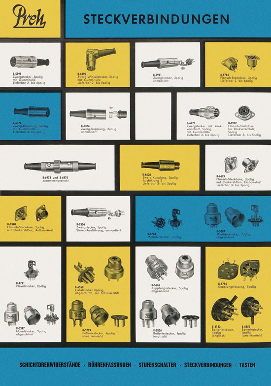 Preh-Werke Prospekt Elektromechanische Bauelemente 1961