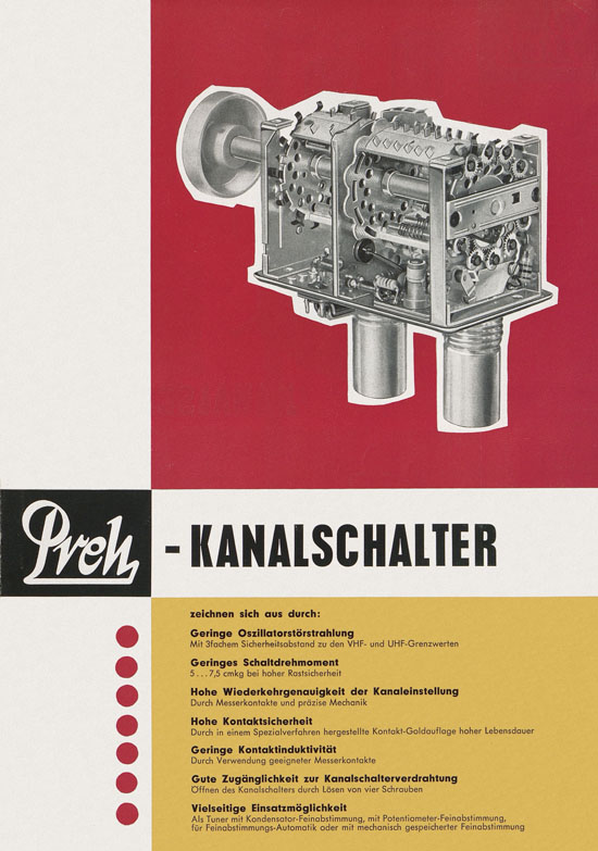 Prospekt Preh-Kanalschalter 1961