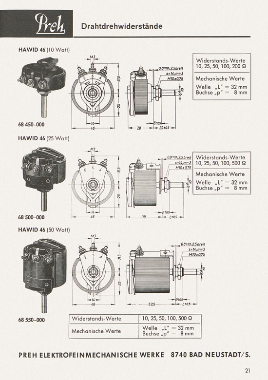 Seite 23 Preh Lagerkatalog 1974-1975