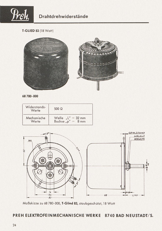 Preh Lagerkatalog 1974-1975