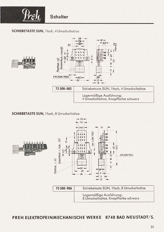 Seite 37 Preh Lagerkatalog 1974-1975
