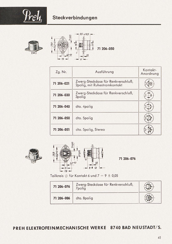 Seite 43 Preh Lagerkatalog 1974-1975