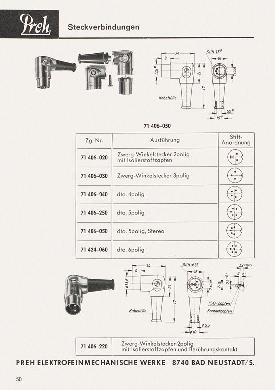Seite 52 Preh Lagerkatalog 1974-1975