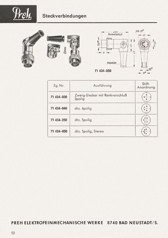 Seite 54 Preh Lagerkatalog 1974-1975