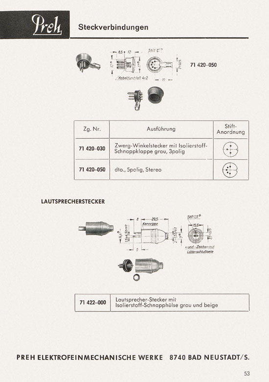 Seite 55 Preh Lagerkatalog 1974-1975