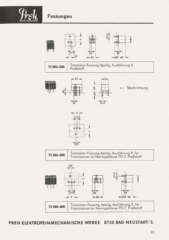 Seite 67 Preh Lagerkatalog 1974-1975