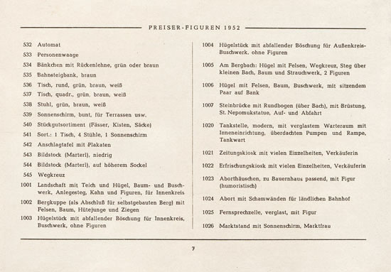 Preiser Katalog 1952, Preiser Figuren, Preiser H0