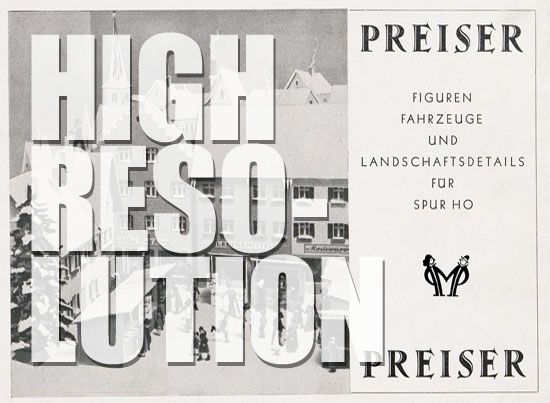 Preiser Katalog 1952, Preiser Figuren, Preiser H0
