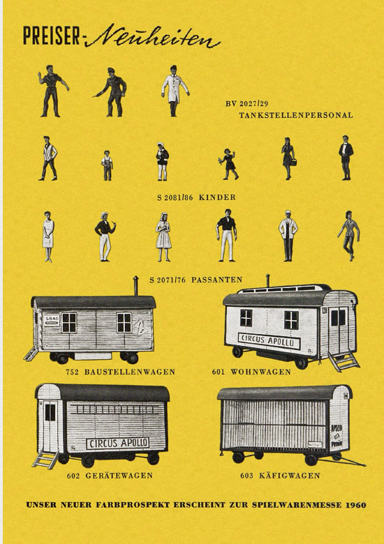 Preiser Modellbahnzubehör Preisliste 1959/60