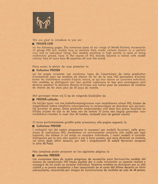 Seite 17 Preiser Hauptkatalog 1960