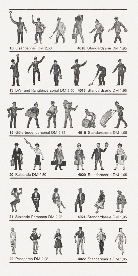 Seite 2 Preiser Figuren Auswahl 1966