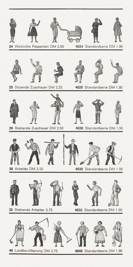 Seite 3 Preiser Figuren Auswahl 1966