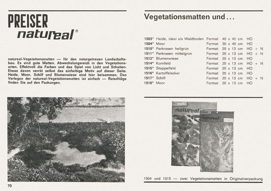 Seite 70 Preiser Katalog 1967-1968