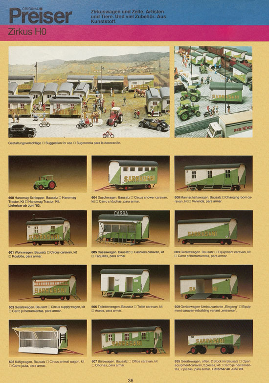 Seite 36 Preiser Katalog PK 18 1983