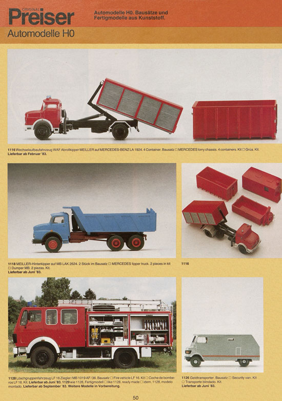Seite 50 Preiser Katalog PK 18 1983