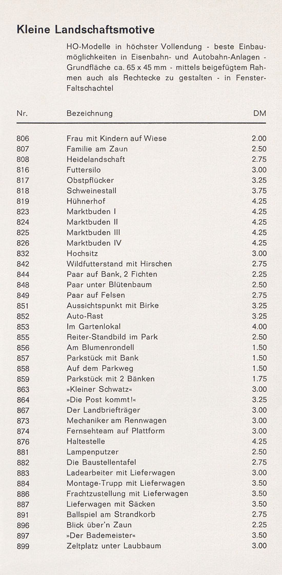 Preiser Neuheiten 1964-1965