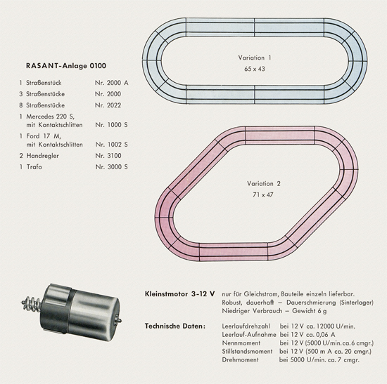 Rasant Modell-Autostraße 1964