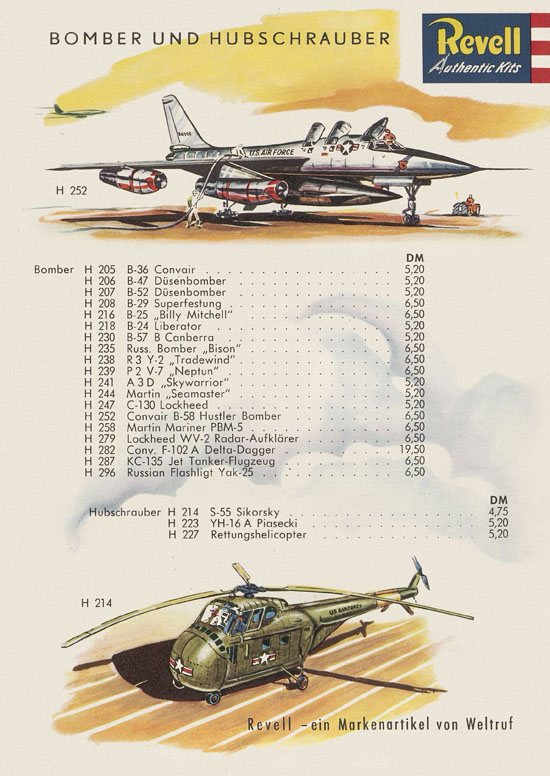 Revell Plastikbausätze Katalog 1960