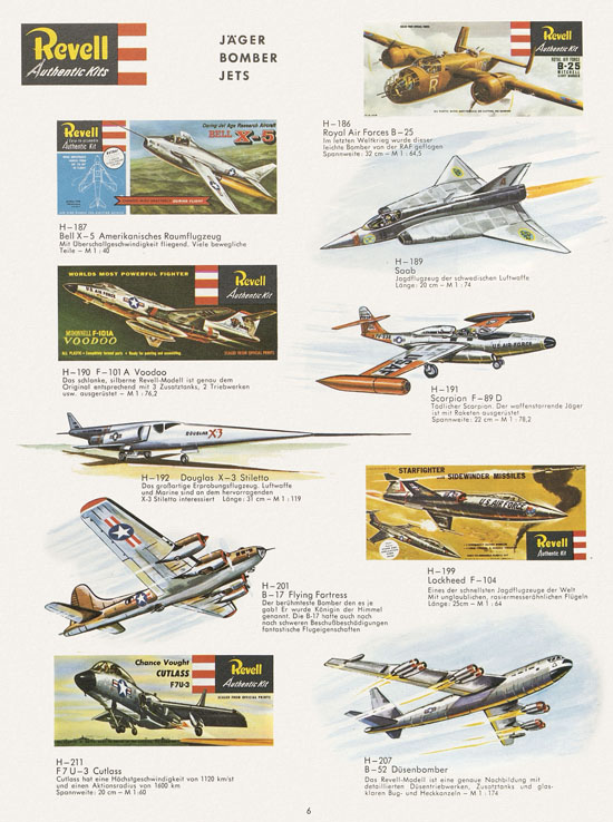 Revell Hobby Modelle Katalog 1962