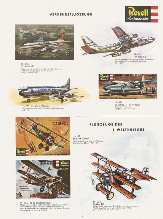 Revell Hobby Modelle Katalog 1962