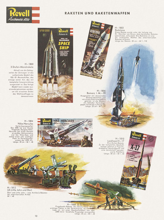 Revell Hobby Modelle Katalog 1962