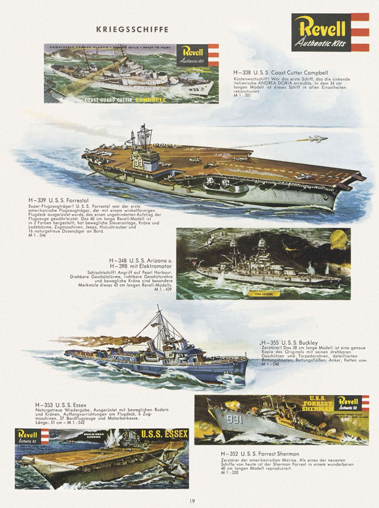 Revell Hobby Modelle Katalog 1962