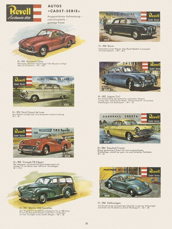 Revell Hobby Modelle Katalog 1964