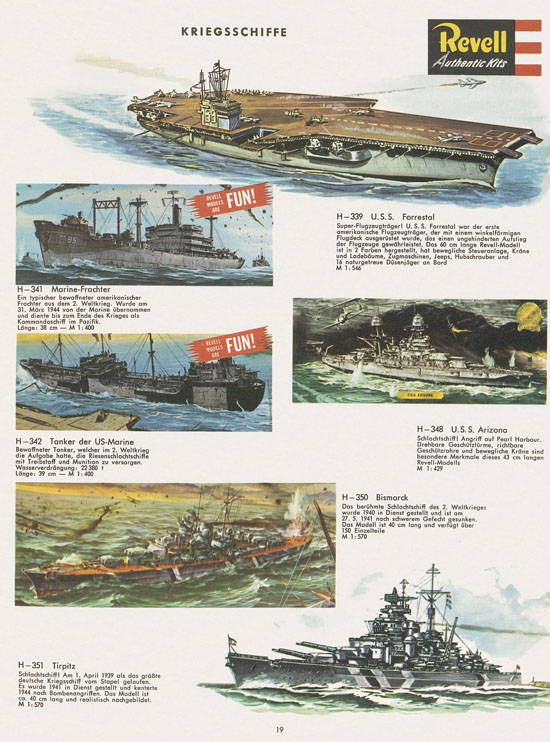 Revell Hobby Modelle und Autorennbahnen Katalog 1966