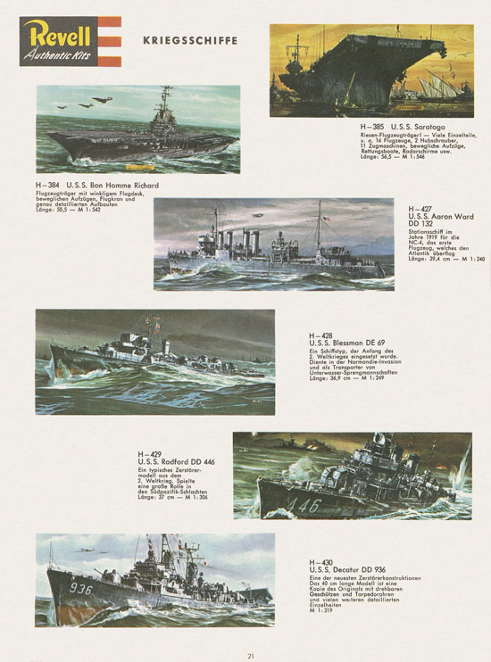 Revell Hobby Modelle und Autorennbahnen Katalog 1966