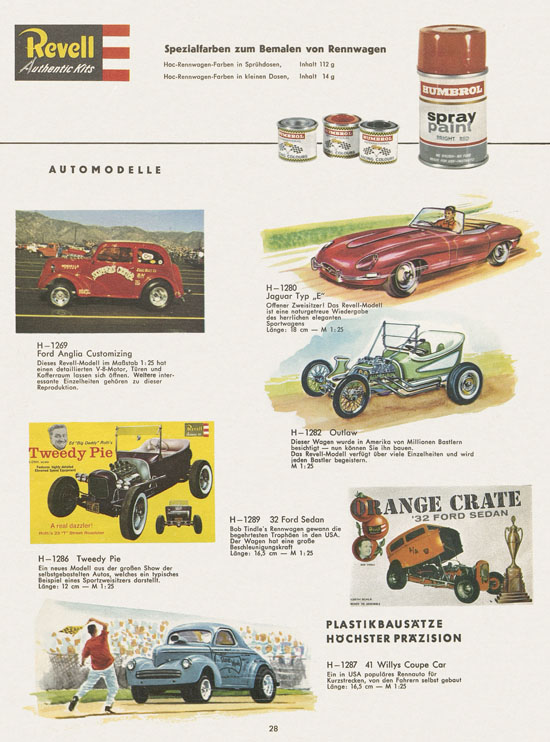 Revell Hobby Modelle und Autorennbahnen Katalog 1966