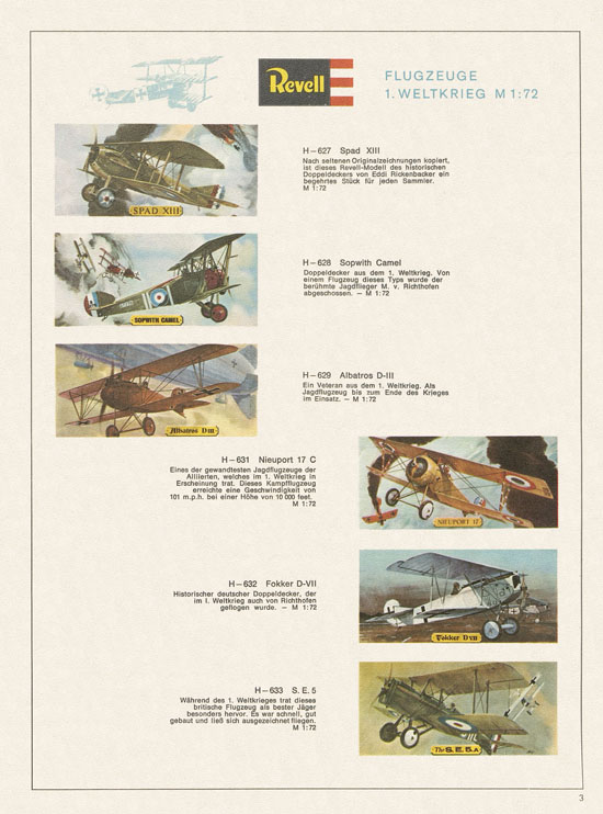 Revell Hobby Modelle Katalog 1968