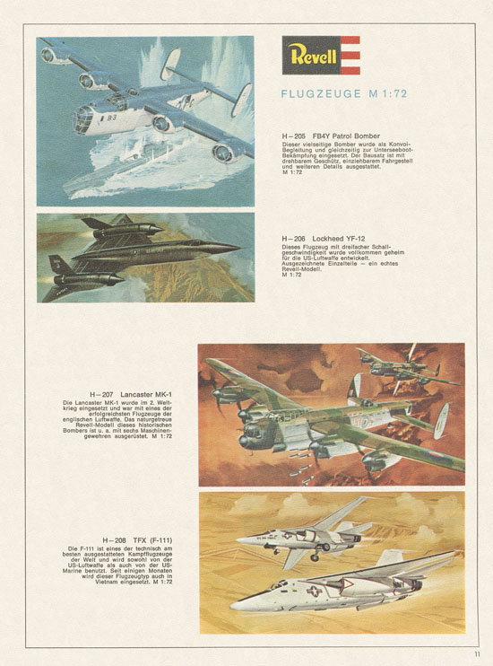 Revell Hobby Modelle Katalog 1968