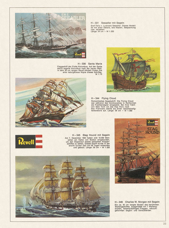 Revell Hobby Modelle Katalog 1968