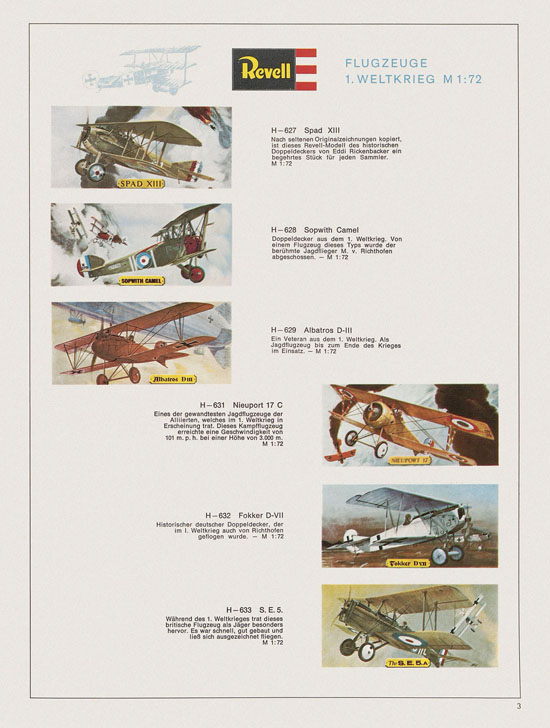 Revell Hobby Modelle Katalog 1969