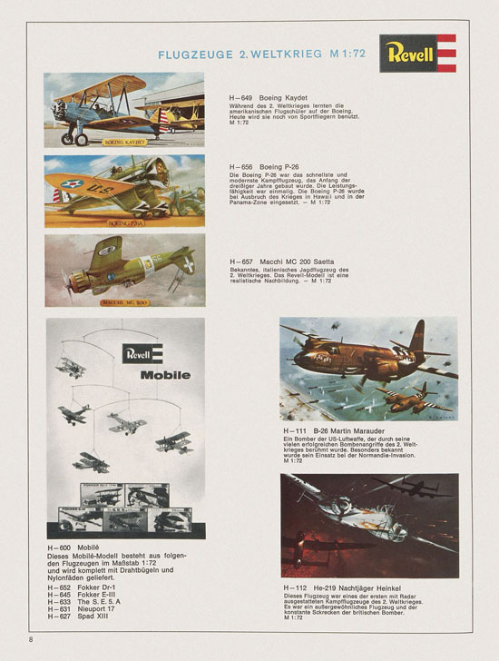 Revell Hobby Modelle Katalog 1969