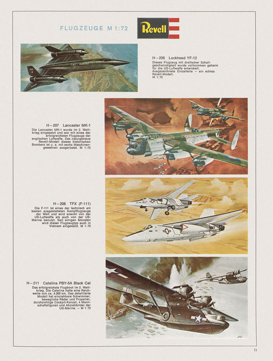 Revell Hobby Modelle Katalog 1969