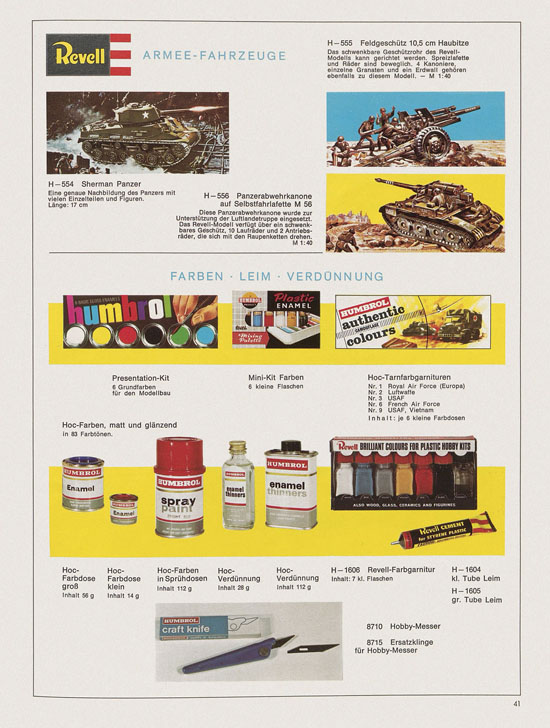 Revell Hobby Modelle Katalog 1969