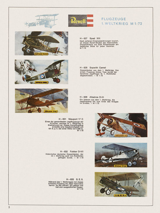 Revell Hobby Katalog 1970