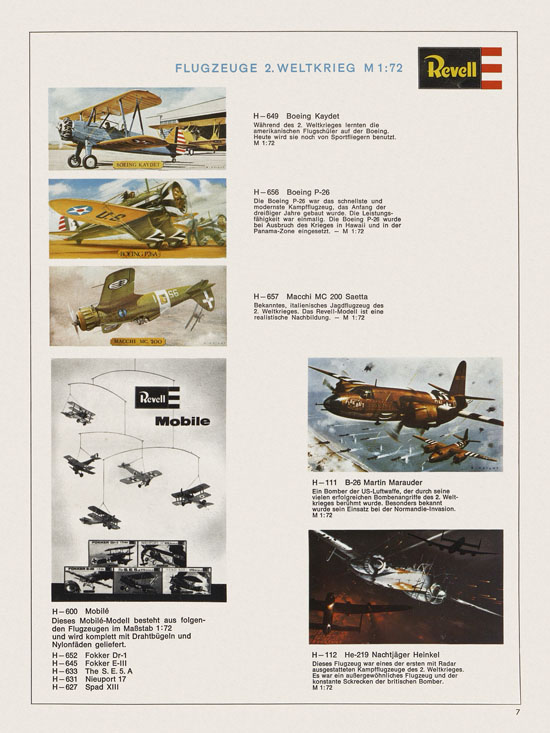 Revell Hobby Katalog 1970