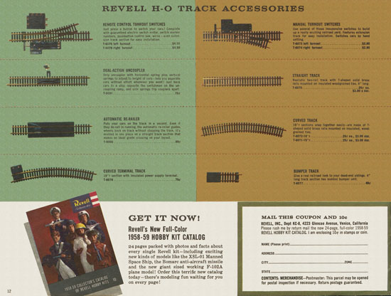 Revell H0 electric trains catalog 1958-1959