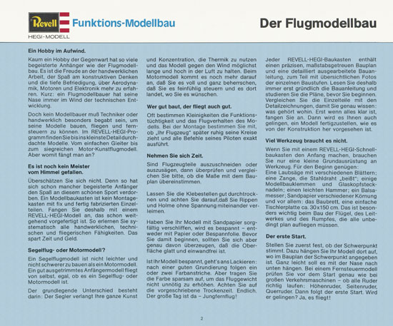 Revell Katalog Funktionsmodellbau 1978-1979