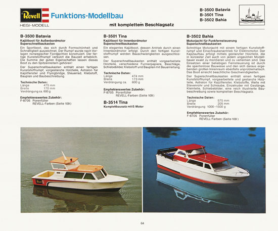 Revell Katalog Funktionsmodellbau 1978-1979