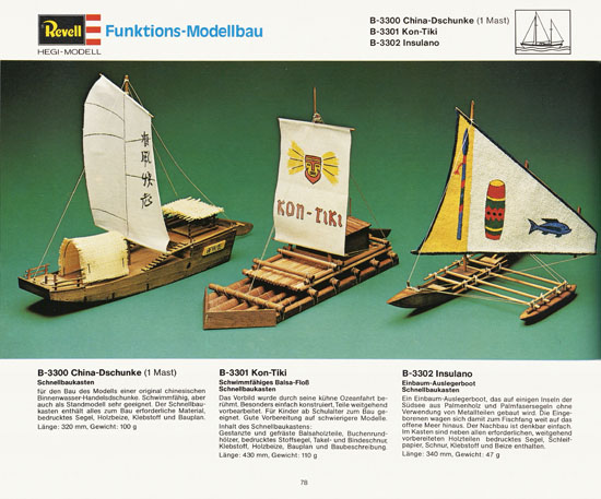 Revell Katalog Funktionsmodellbau 1978-1979